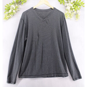 Lululemon Men's Speed Long Sleeve Stripe Black/Silver Smooth Sz M